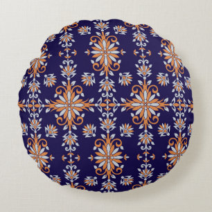 Classic Floral: Tijdloos patroon Rond Kussen