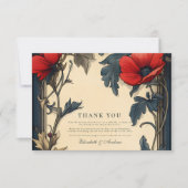Classic Floral Wedding Art Nouveau Bedankkaart (Voorkant)