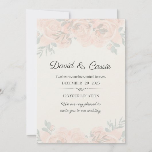 Classic Floral Wedding Invitation (Devant)