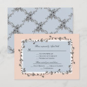 Classic Floral Wedding Reply Kaart/RSVP RSVP Kaartje (Voorkant / Achterkant)