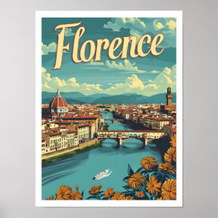 Classic Florence Italië Retro Vintage Reizen Poster