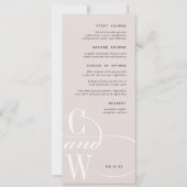 Classic Flourish Monogram Menu Kaart (Voorkant)