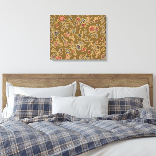 Classic Flower Chintz  zacht bloemontwerp Canvas Afdruk (Insitu (Slaapkamer))