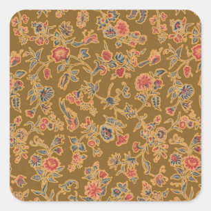Classic Flower Chintz  zacht bloemontwerp Vierkante Sticker