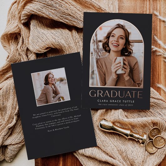 Classic Foil Arch Photo Faire-part de graduation