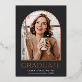 Classic Foil Arch Photo Faire-part de graduation (Recto)