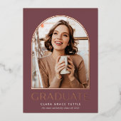 Classic Foil Arch Photo Faire-part de graduation (Recto)