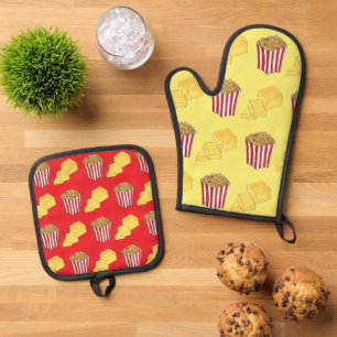 Classic Food Pairing Movie Theater Popcorn Butter Ovenwant & Pannenlap Set