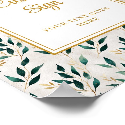 Classic Forest Green Gold Foliage Custom Poster (Hoek)