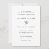 Classic Formal Black and White Wedding Invitation (Devant)