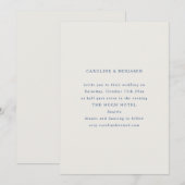 Classic Formal Blue and White Minimalist Wedding Kaart (Voorkant / Achterkant)
