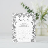 Classic Formal Botanical Details Enclosure Kaart (Staand voorkant)