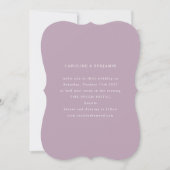 Classic Formal Dusty Lila Unieke Vorm Bruiloft Kaart (Voorkant)