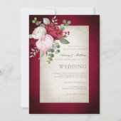 Classic Formal Elegant Pioenrozen Verouderd Lijst Kaart (Voorkant)