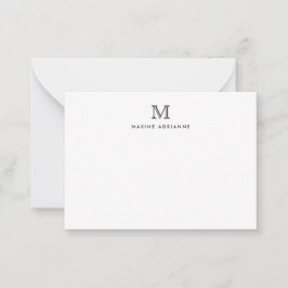 Classic Formal Elegant Typography Monogram Black Notitiekaartje