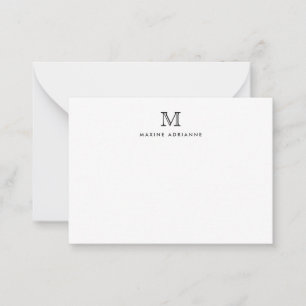 Classic Formal Elegant Typography Monogram Black Notitiekaartje