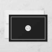 Classic Formal Noir Blanc Menu Choix RSVP (Dos)
