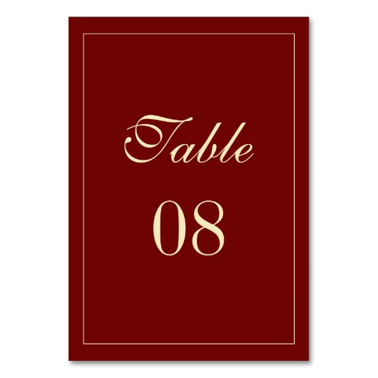 Classic Formal Script Wine Red Wedding Kaart (Voorkant)