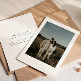 Classic Formal Wedding Photo Invitation Kaart