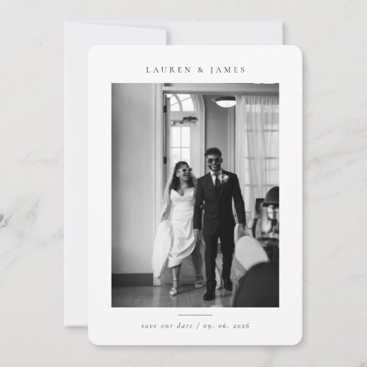 Classic Formal Wedding Photo Save the Date (Devant)