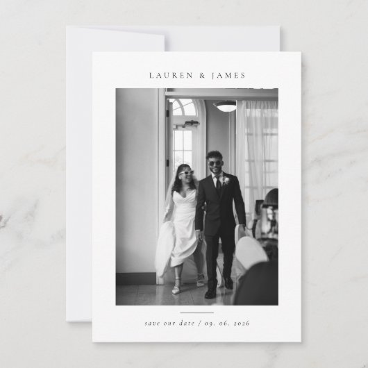 Classic Formal Wedding Photo Save the Date (Devant)