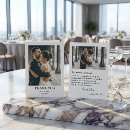 Classic Formal Wedding Photo Thank You Card Bedankkaart