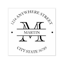 Classic Formele Familienaam Initiaal Retouradres