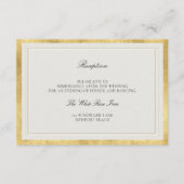 Classic Frame Elevated Gold Ecru Wedding Reception Informatiekaartje (Voorkant)