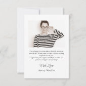 Classic Framed Elegant Script Photo Graduation Bedankkaart (Achterkant)