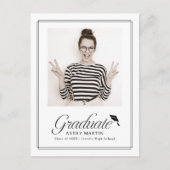 Classic Framed Elegant Script Photo Graduation Briefkaart (Voorkant)