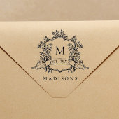 Classic French Floral Crest Monogram Rubberstempel