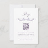Classic French Lavender Floral Border Wedding RSVP Kaart (Voorkant)