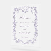 Classic French Lavender Floral Wedding Welcome  (Angle)