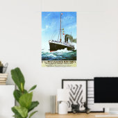 CLASSIC FRENCH MERCHANT STEAMER POSTER (Thuiskantoor)