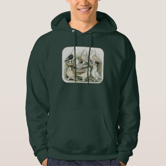 Classic Frill Pigeons Satinettes Hoodie (Voorkant)
