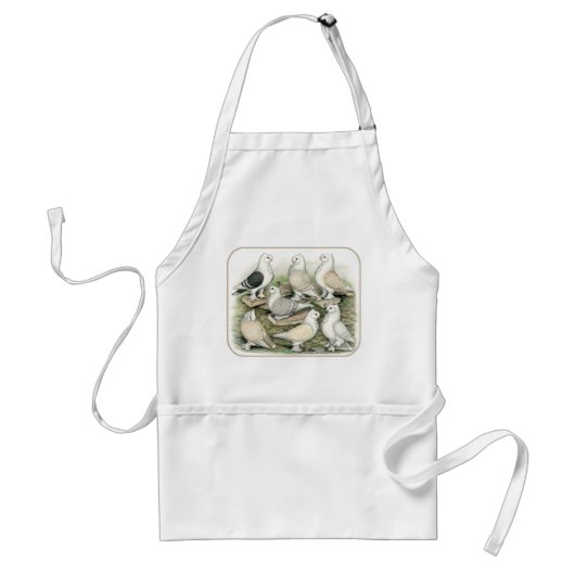 Classic Frill Pigeons Satinettes Standaard Schort (Voorkant)