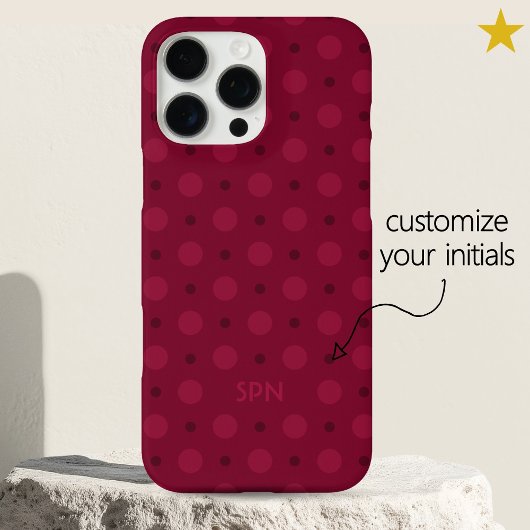 Classic Fuchsia Pink Dots Custom Name Initials Case-Mate iPhone Case