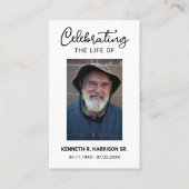 Classic Funeral Celebrating Life Fotogebed Kaart Visitekaartje (Voorkant)