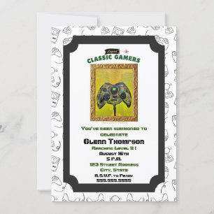 Classic Gamers Anniversaire Maladie Box Invitation