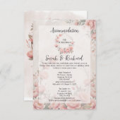 Classic Garden Blush Wedding Accommodation Informatiekaartje (Voorkant / Achterkant)