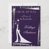 Classic Gatsby Deco Bruids Douche Uitnodiging2 Kaart (Voorkant)