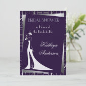 Classic Gatsby Deco Bruids Douche Uitnodiging2 Kaart (Staand voorkant)