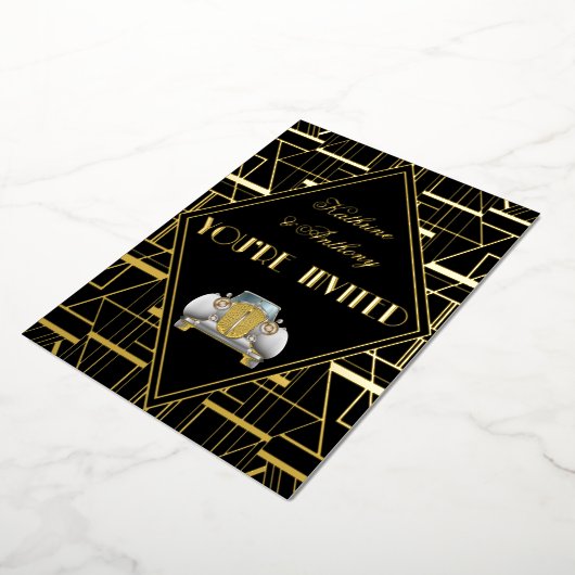Classic Gatsby Deco Faire-part de mariage (Rotation)