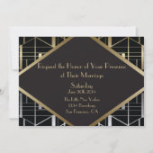 Classic Gatsby Deco Faire-part de mariage Simple (Dos)