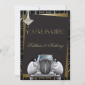 Classic Gatsby Deco Limo Faire-part de mariage (Devant)