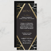 Classic Gatsby Deco Menu Mariage 2 (Devant / Derrière)