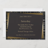 Classic Gatsby Deco Wedding Invitation Kaart (Achterkant)