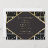 Classic Gatsby Deco Wedding Invitation Kaart (Achterkant)