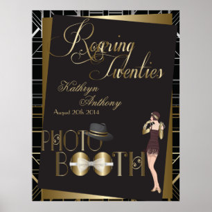 Classic Gatsby Deco Wedding Photo Booth Poster