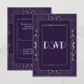 Classic Gatsby Style RSVP Manuela 2 Kaartje (Voorkant / Achterkant)